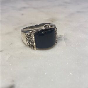 Sterling Silver and Black Ring